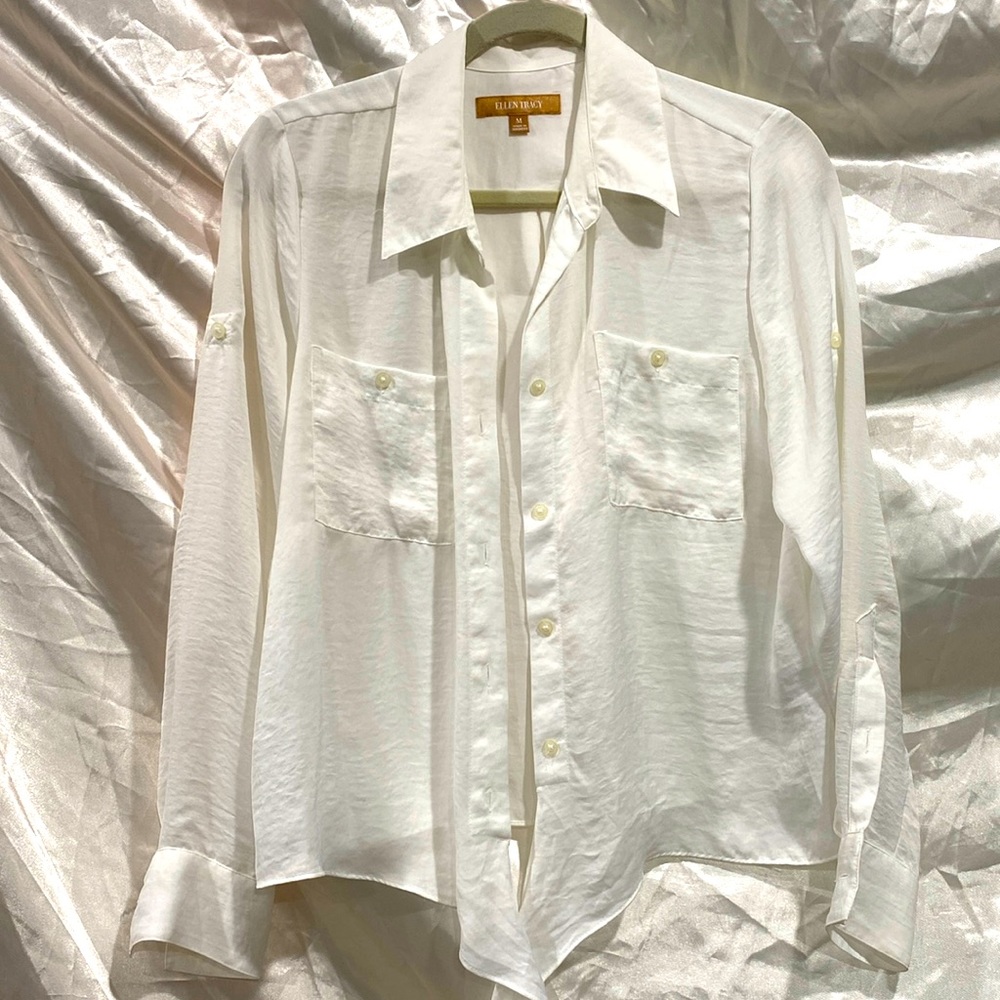 Ellen Tracy tie front top